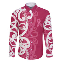 Breast Cancer Awareness Maori Family Matching Mermaid Dress and Hawaiian Shirt Koru Kowhaiwhai - Polynesian Pride