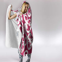 Breast Cancer Awareness Maori Hooded Blanket Koru Kowhaiwhai - Polynesian Pride
