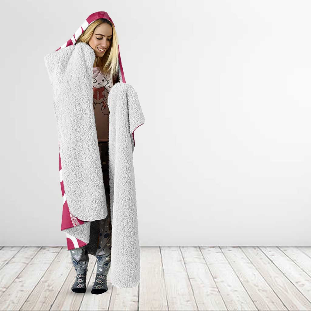 Breast Cancer Awareness Maori Hooded Blanket Koru Kowhaiwhai - Polynesian Pride