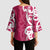 Breast Cancer Awareness Maori Kimono Sleeve Blouse Koru Kowhaiwhai - Polynesian Pride