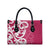 Breast Cancer Awareness Maori Leather Bag Koru Kowhaiwhai - Polynesian Pride