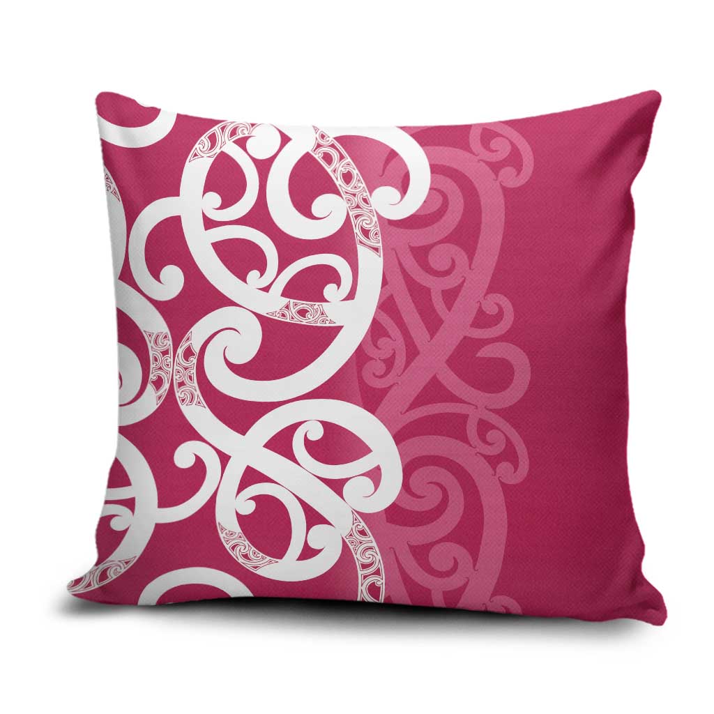 Breast Cancer Awareness Maori Pillow Cover Koru Kowhaiwhai - Polynesian Pride
