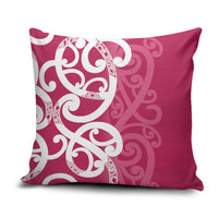 Breast Cancer Awareness Maori Pillow Cover Koru Kowhaiwhai - Polynesian Pride