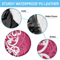 Breast Cancer Awareness Maori Spare Tire Cover Koru Kowhaiwhai - Polynesian Pride