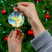 Funny Tropical Christmas Ceramic Ornament Tis The Season To Get Tipsy