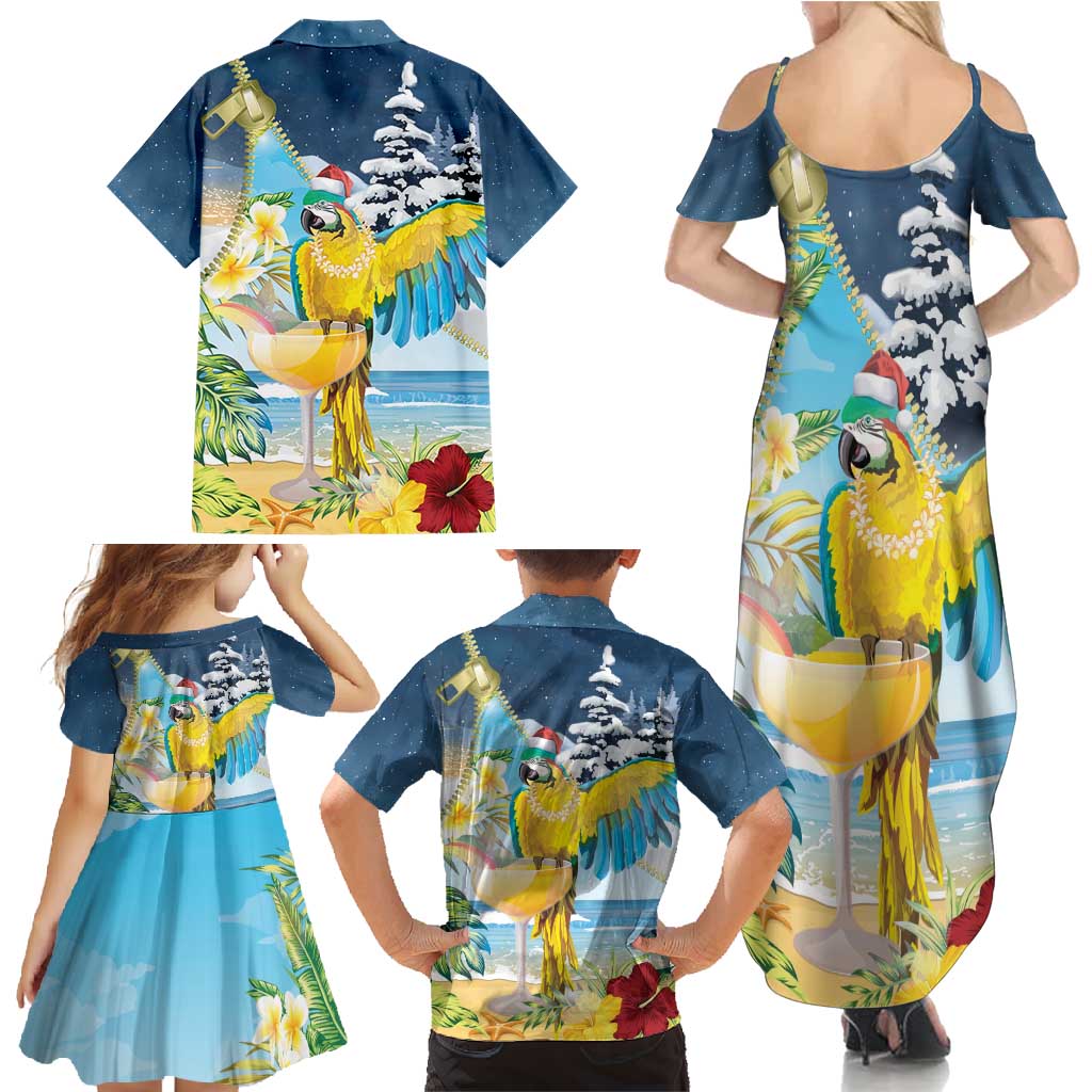 Funny Tropical Christmas Family Matching Summer Maxi Dress and Hawaiian Shirt Tis The Season To Get Tipsy LT7 - Polynesian Pride