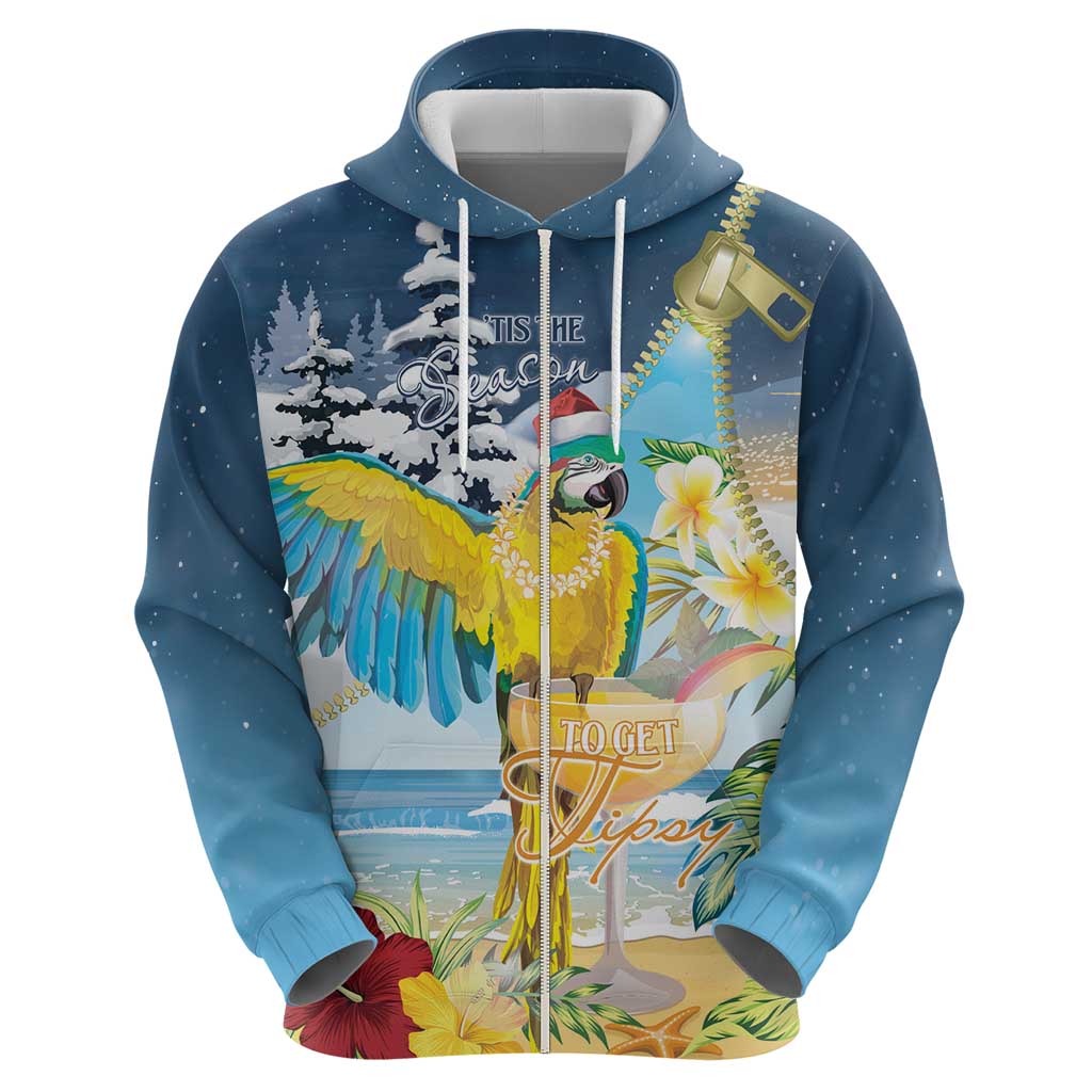 Funny Tropical Christmas Hoodie Tis The Season To Get Tipsy