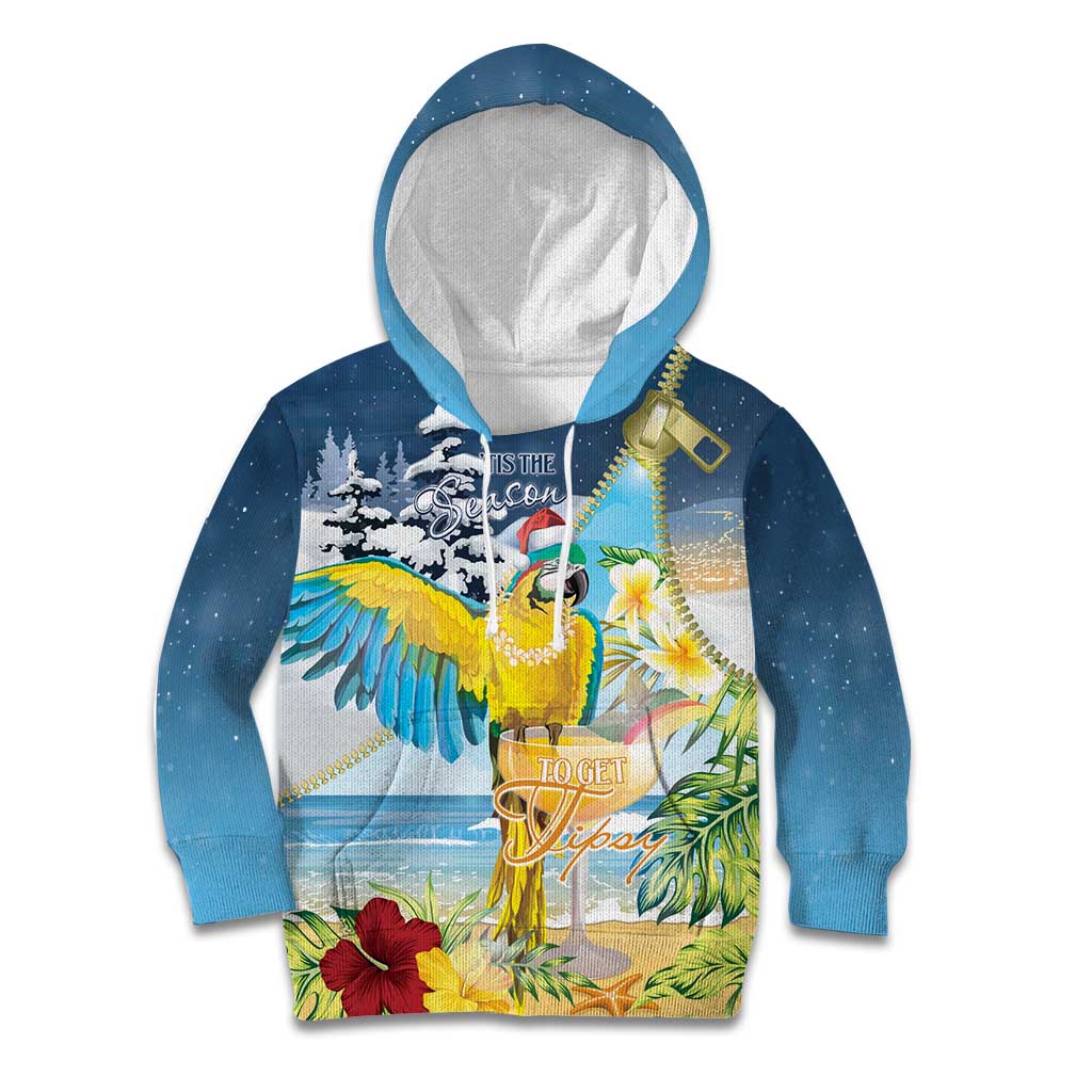 Funny Tropical Christmas Kid Hoodie Tis The Season To Get Tipsy LT7 Hoodie Colorful - Polynesian Pride