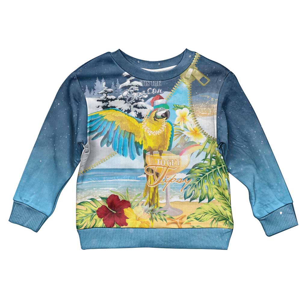 Funny Tropical Christmas Kid Ugly Christmas Sweater Tis The Season To Get Tipsy LT7 Kid Colorful - Polynesian Pride