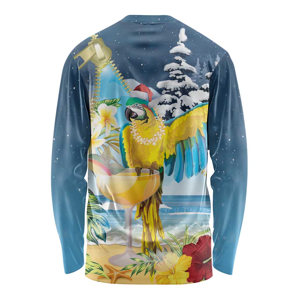 Funny Tropical Christmas Long Sleeve Shirt Tis The Season To Get Tipsy