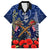 Anzac Family Matching Short Sleeve Bodycon Dress and Hawaiian Shirt Ausralia Aboriginal Mix New Zealand Slouch Hats LT7 Dad's Shirt - Short Sleeve Blue - Polynesian Pride