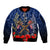 Anzac Sleeve Zip Bomber Jacket Ausralia Aboriginal Mix New Zealand Slouch Hats LT7 Unisex Blue - Polynesian Pride