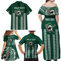 Hawaii Rainbow Warriors Personalized Family Matching Off Shoulder Maxi Dress and Hawaiian Shirt Kakau Ikakai Laau Pama