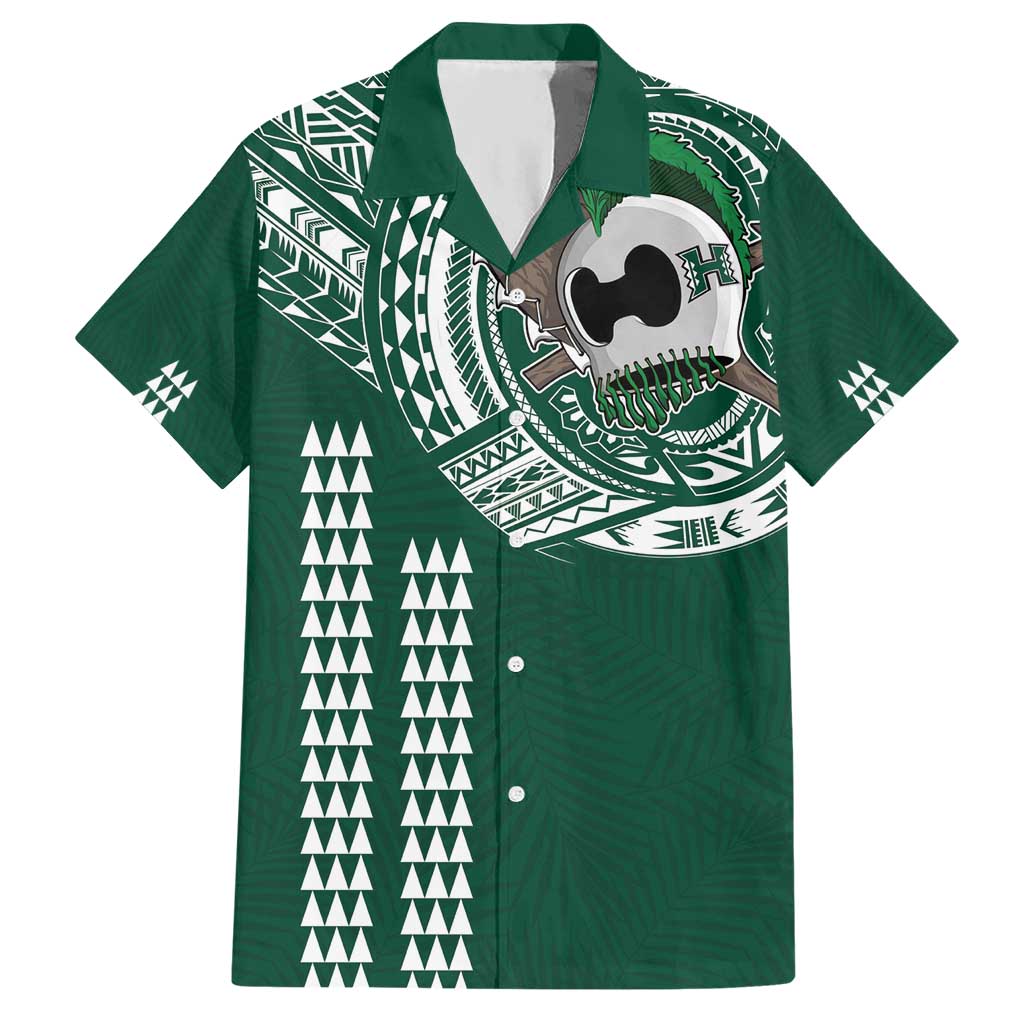 Hawaii Rainbow Warriors Personalized Hawaiian Shirt Kakau Ikaika Laau Pama LT7 Green - Polynesian Pride