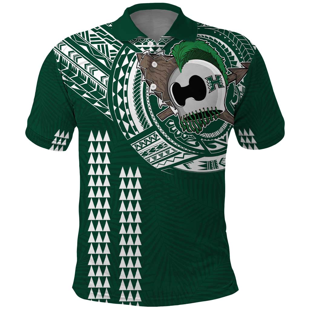 Hawaii Rainbow Warriors Personalized Polo Shirt Kakau Ikaika Laau Pama LT7 Green - Polynesian Pride
