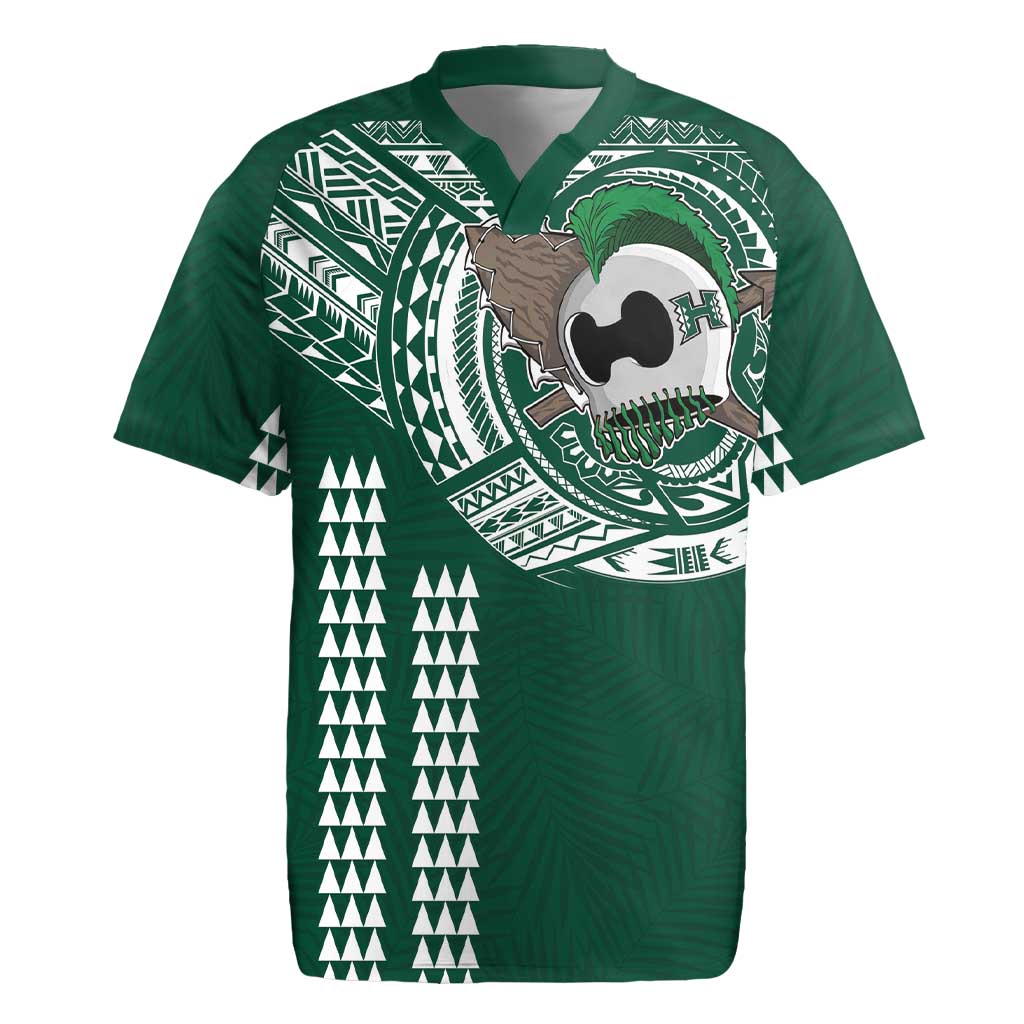 Hawaii Rainbow Warriors Personalized Rugby Jersey Kakau Ikaika Laau Pama LT7 Green - Polynesian Pride