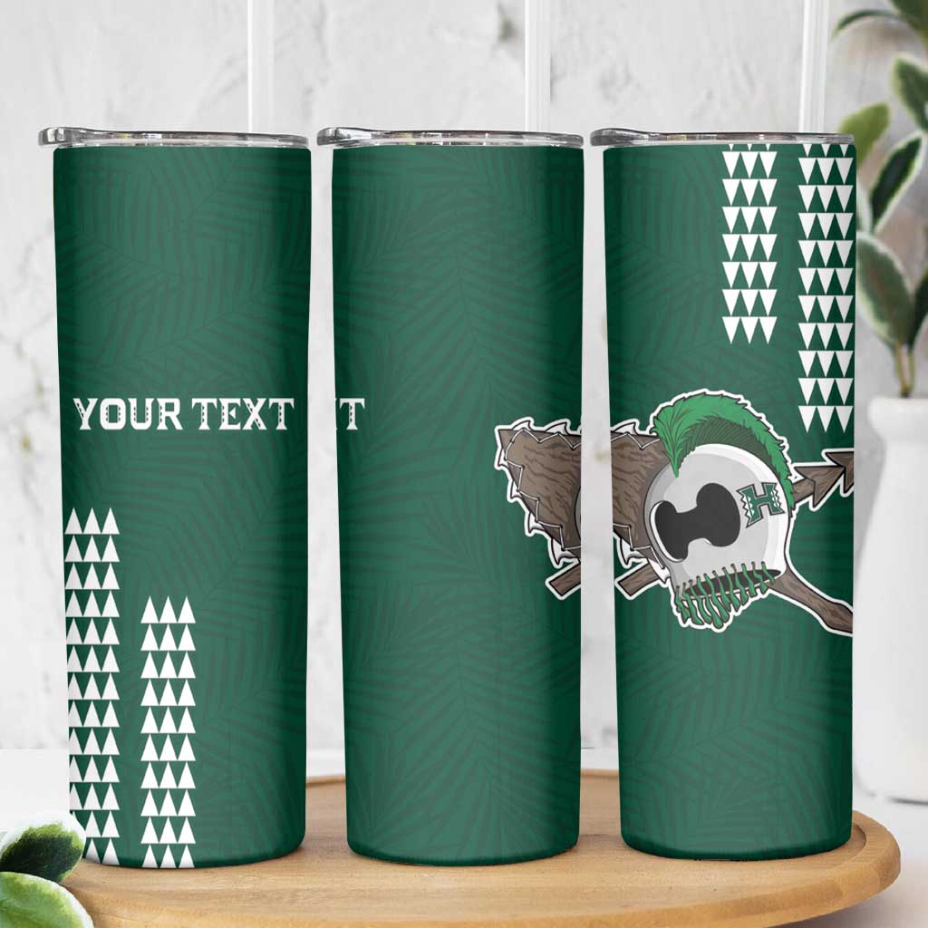 Hawaii Rainbow Warriors Personalized Skinny Tumbler Kakau Ikakai Laau Pama