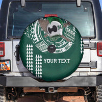 Hawaii Rainbow Warriors Personalized Spare Tire Cover Kakau Ikaika Laau Pama LT7 Green - Polynesian Pride
