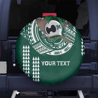 Hawaii Rainbow Warriors Personalized Spare Tire Cover Kakau Ikaika Laau Pama LT7 No hole Green - Polynesian Pride