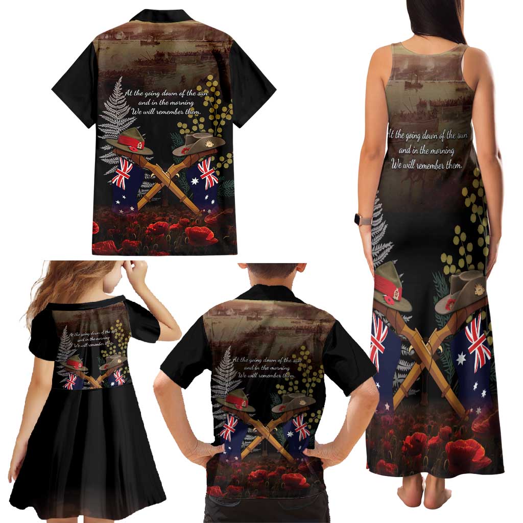 Australia - New Zealand ANZAC Family Matching Tank Maxi Dress and Hawaiian Shirt Gallipoli ANZAC Cove Landing