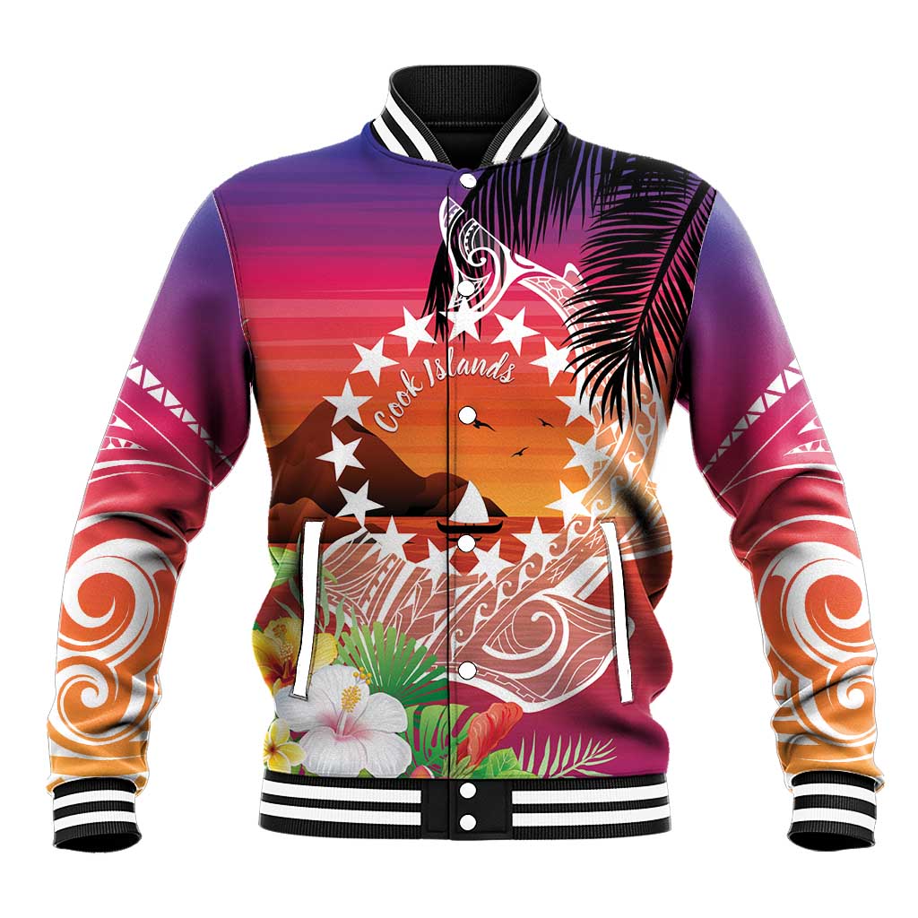Kia Orana Cook Islands Baseball Jacket Sunset Dream