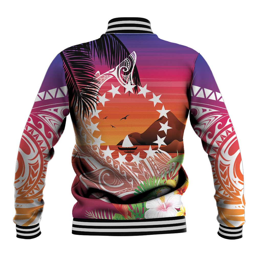 Kia Orana Cook Islands Baseball Jacket Sunset Dream