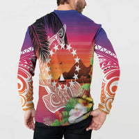 Kia Orana Cook Islands Button Sweatshirt Sunset Dream