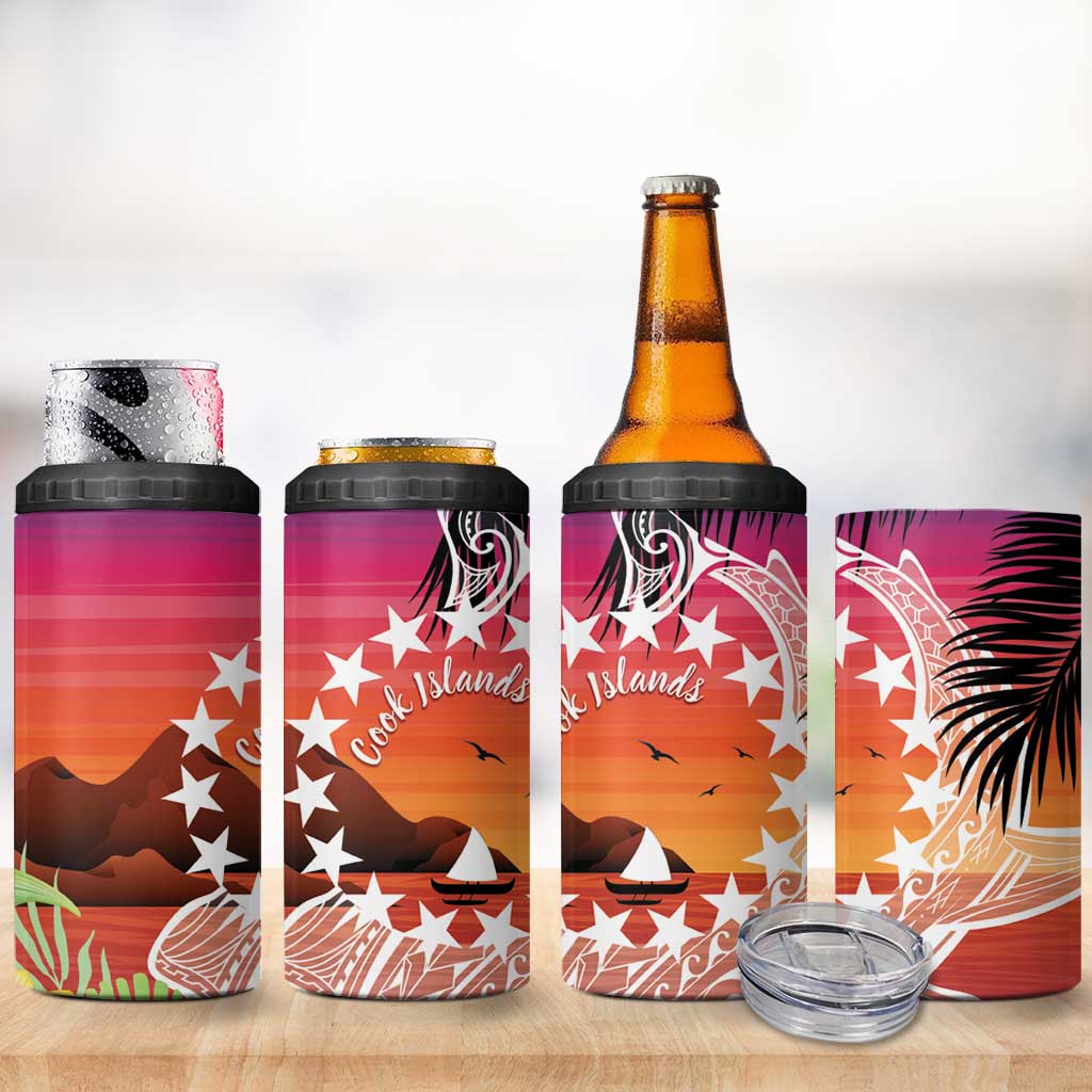 Kia Orana Cook Islands 4 in 1 Can Cooler Tumbler Sunset Dream