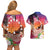 Kia Orana Cook Islands Couples Matching Off Shoulder Short Dress and Hawaiian Shirt Sunset Dream