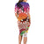 Kia Orana Cook Islands Family Matching Long Sleeve Bodycon Dress and Hawaiian Shirt Sunset Dream