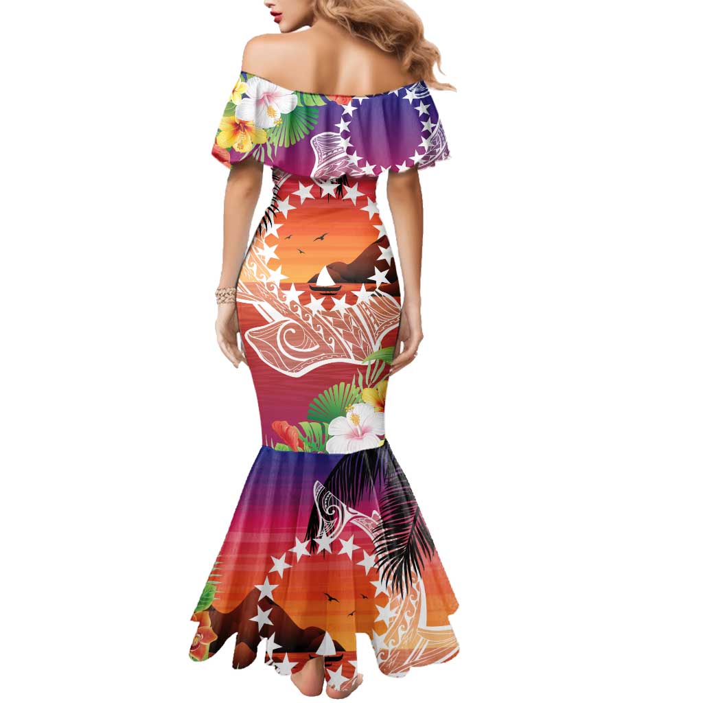 Kia Orana Cook Islands Family Matching Mermaid Dress and Hawaiian Shirt Sunset Dream