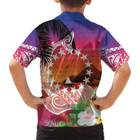 Kia Orana Cook Islands Family Matching Puletasi and Hawaiian Shirt Sunset Dream