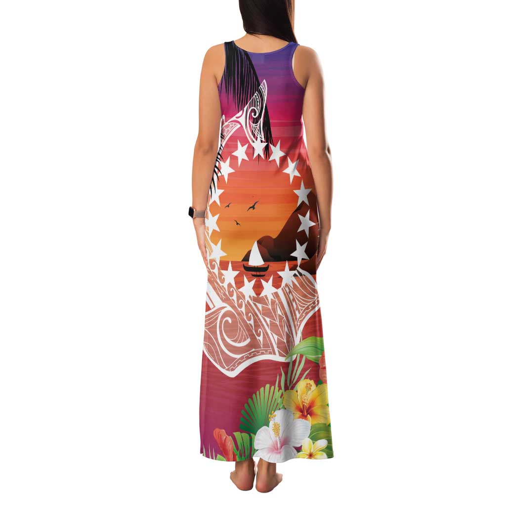 Kia Orana Cook Islands Family Matching Tank Maxi Dress and Hawaiian Shirt Sunset Dream