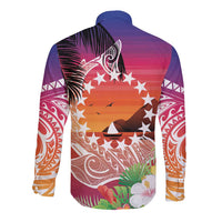 Kia Orana Cook Islands Long Sleeve Button Shirt Sunset Dream