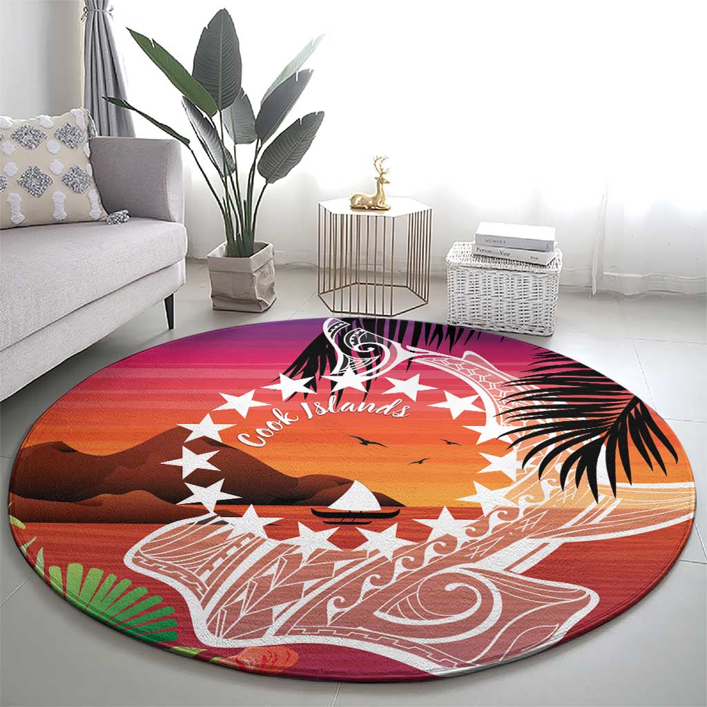 Kia Orana Cook Islands Round Carpet Sunset Dream