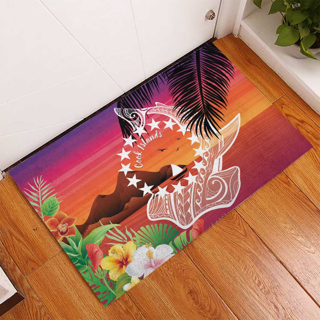 Kia Orana Cook Islands Rubber Doormat Sunset Dream