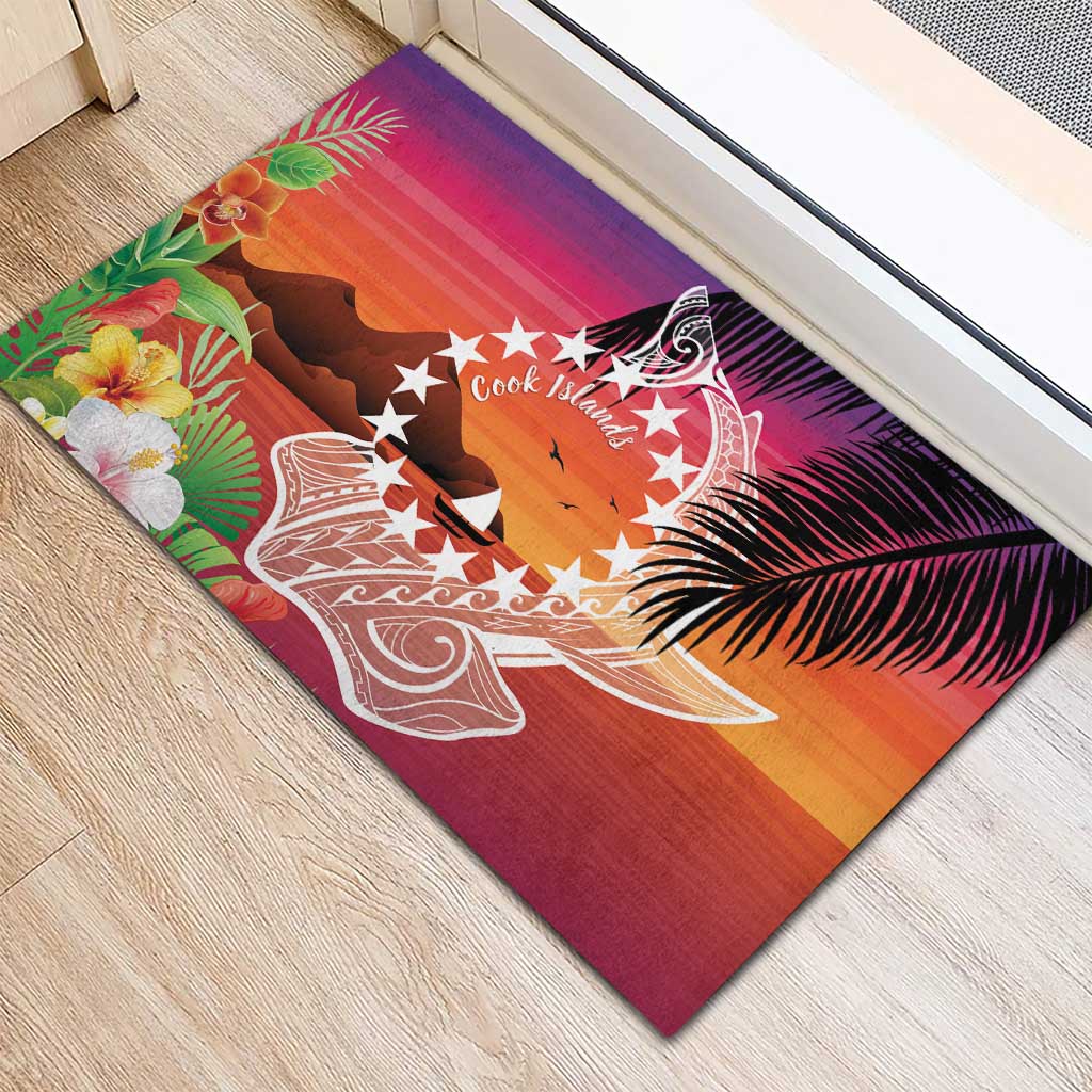 Kia Orana Cook Islands Rubber Doormat Sunset Dream