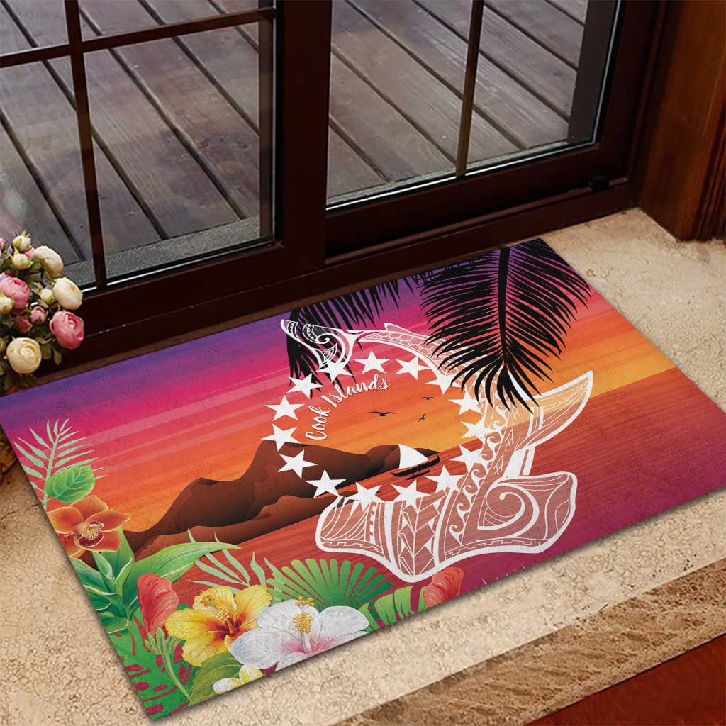 Kia Orana Cook Islands Rubber Doormat Sunset Dream