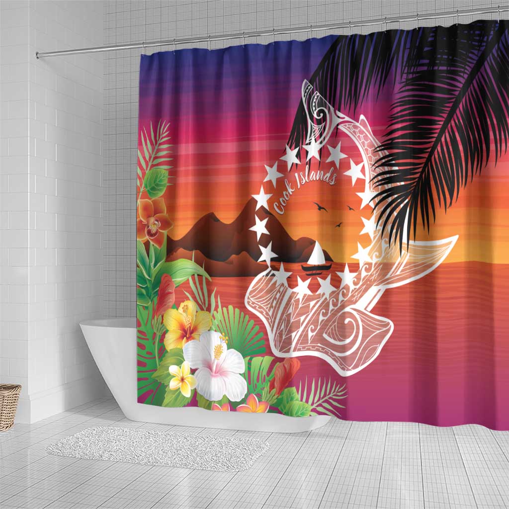 Kia Orana Cook Islands Shower Curtain Sunset Dream