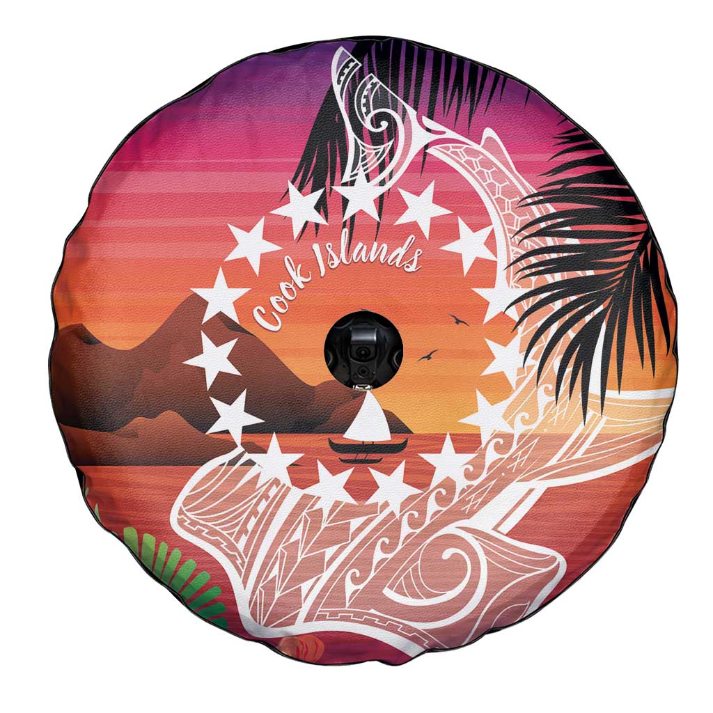 Kia Orana Cook Islands Spare Tire Cover Sunset Dream