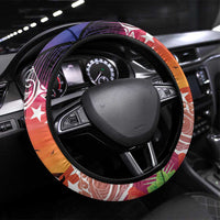Kia Orana Cook Islands Steering Wheel Cover Sunset Dream