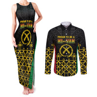 Vanuatu Indipendens Dei Couples Matching Tank Maxi Dress and Long Sleeve Button Shirt Tribal Sand Drawing