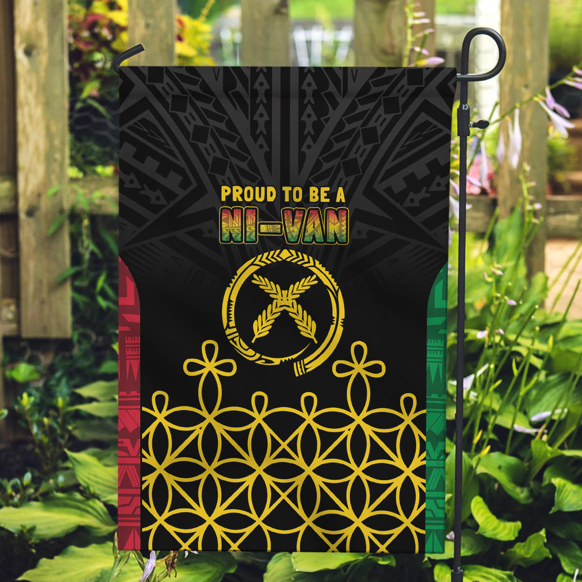 Vanuatu Indipendens Dei Garden Flag Tribal Sand Drawing