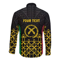 Vanuatu Indipendens Dei Long Sleeve Button Shirt Tribal Sand Drawing