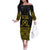 Vanuatu Indipendens Dei Off The Shoulder Long Sleeve Dress Tribal Sand Drawing