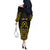 Vanuatu Indipendens Dei Off The Shoulder Long Sleeve Dress Tribal Sand Drawing