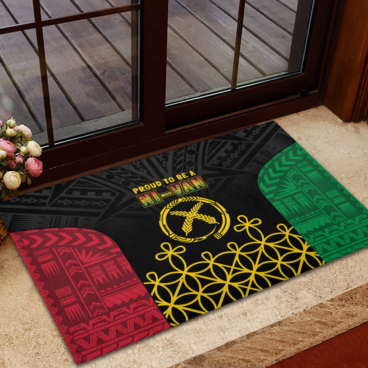 Vanuatu Indipendens Dei Rubber Doormat Tribal Sand Drawing