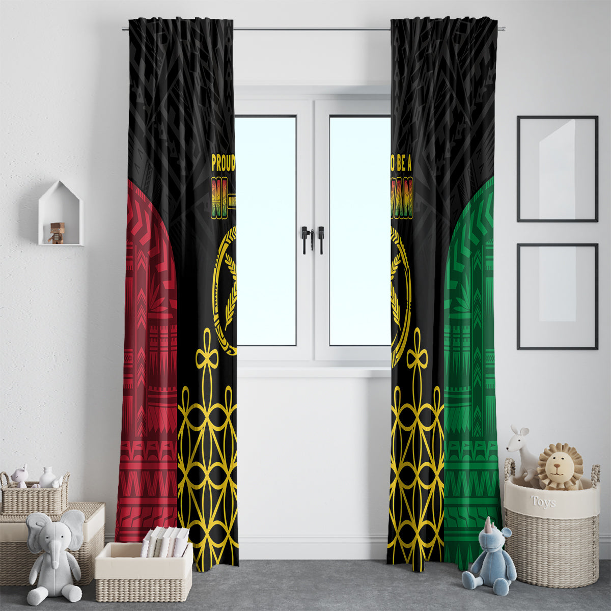 Vanuatu Indipendens Dei Window Curtain Tribal Sand Drawing
