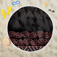Maori Taniko Patterns Beach Blanket Brown Niho Taniwha Mix Paatiki Motifs
