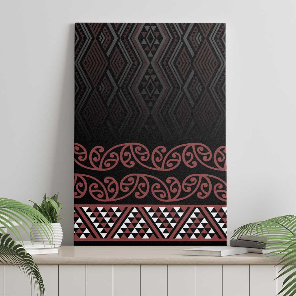 Maori Taniko Patterns Canvas Wall Art Brown Niho Taniwha Mix Paatiki Motifs